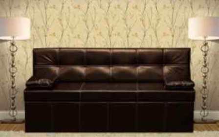 Прямой кухонный диван – мягкий элемент для рабочей зоны