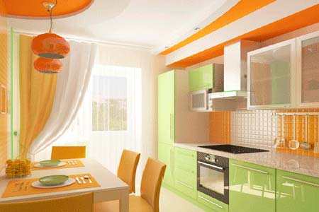 Оранжево-зеленая кухня: особенности дизайна и практической реализации