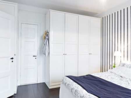 Шведский стандарт: интерьер кухни гостиной в белом цвете