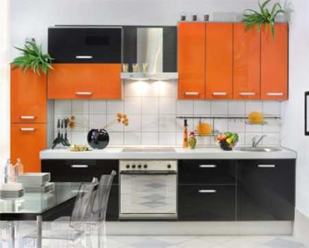 Cоветы по созданию интерьера черно-оранжевой кухни