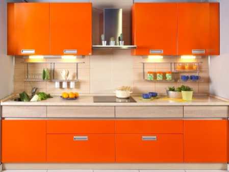 Оранжевые кухни: дизайн для позитивных людей